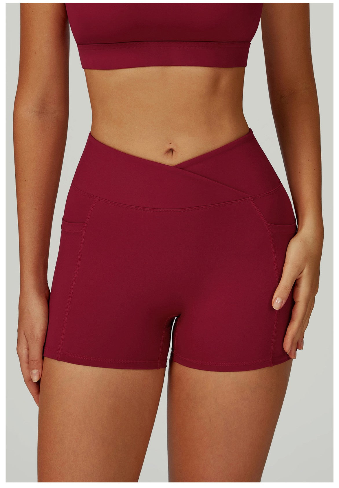 Cycling Shorts Cross Waist Head Yoga Shorts High Waist Workout Fitness Lift Butt Fitness Tights Gym Running Body Shaper Pants