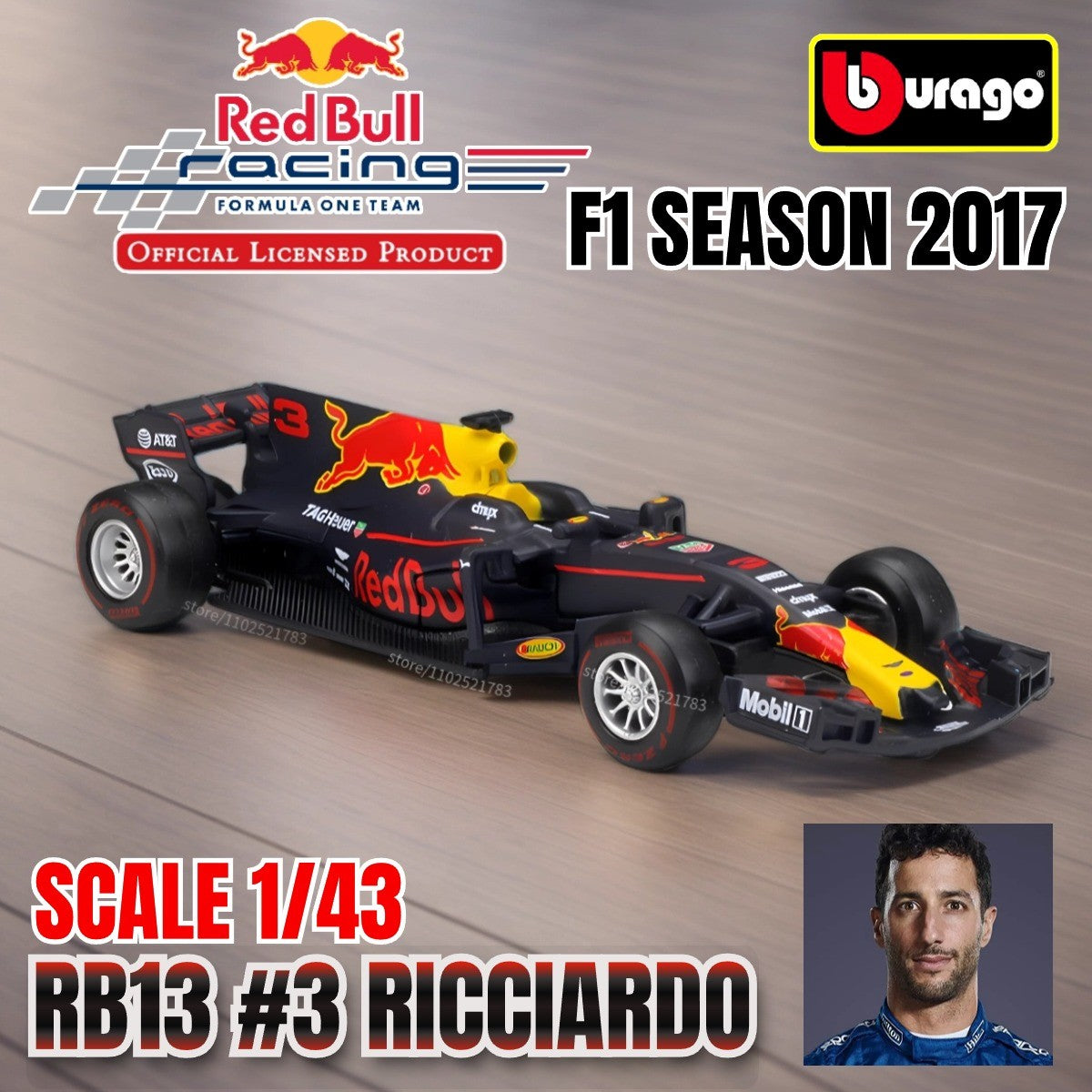 Bburago 1:43 Modelo de Carro de Corrida F1 Réplica em Miniatura Red Bull Mercedes Ferrari Veículo Presente de Natal Brinquedo Infantil para Amigo Menino