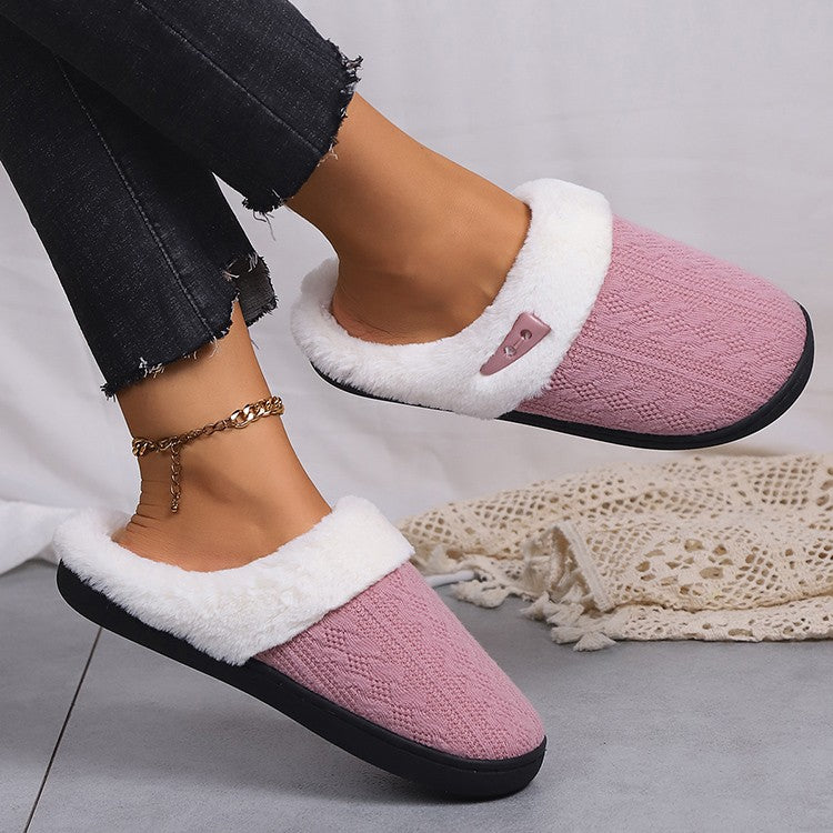 Platform Fluffy Slippers Women House Plush Fashion Designer Winter Shoes Ladies Flats Warm Home Casual Footwear Elegant Big Size