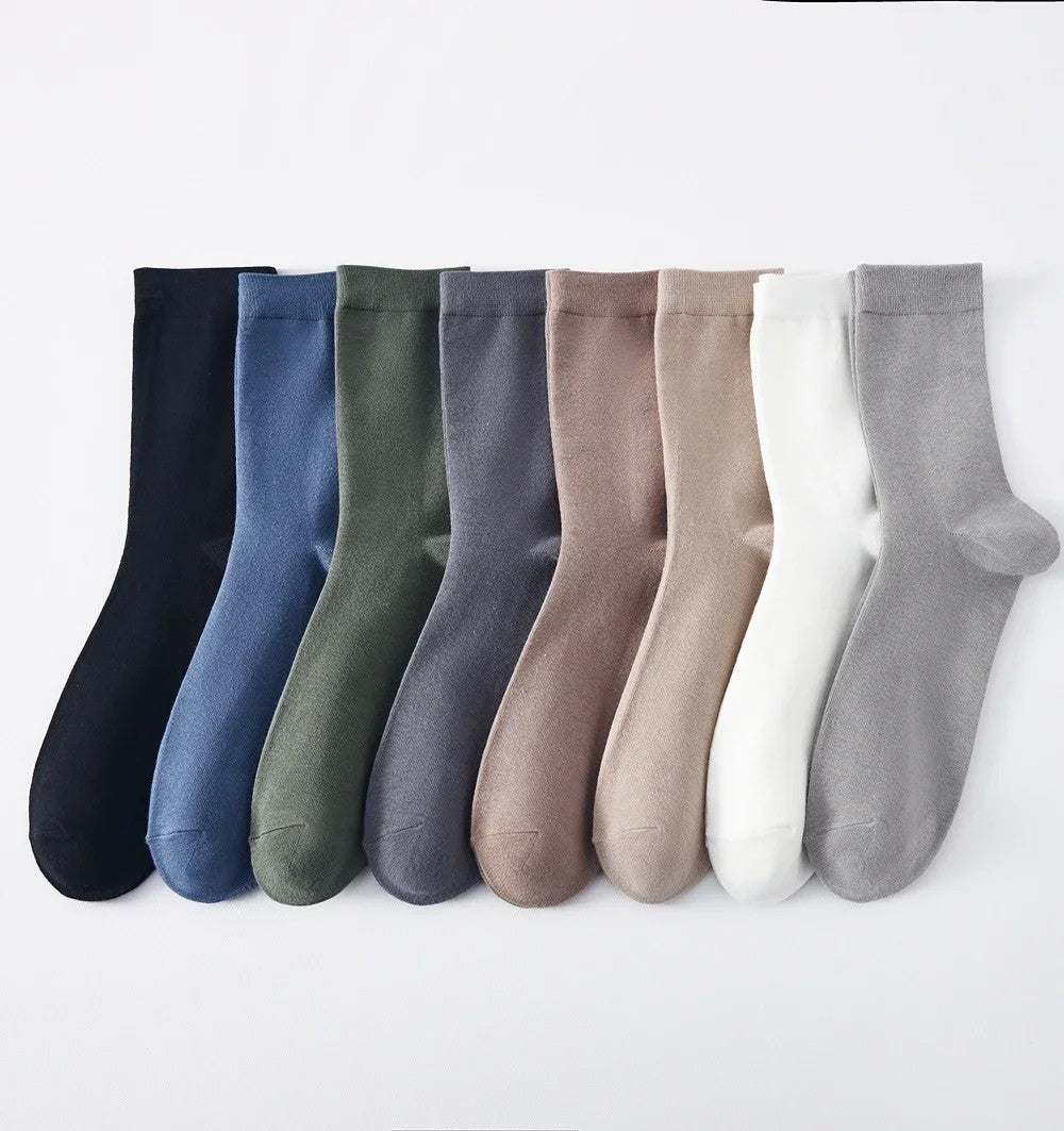 6 Pairs EUR44-50 Plus Size Men Socks High Quality Cotton Socks Breathable Mid Tube Sports Business Socks Black White