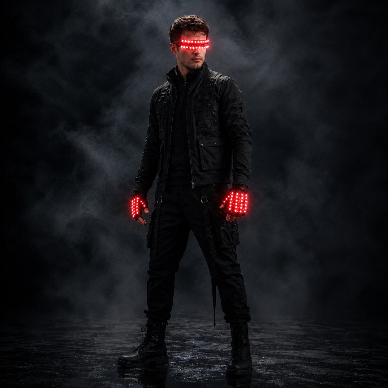 LED Glowing Gloves with Fluorescent Show, Creative Personality, Halloween, Christmas, Stage, DJ Singer, Performing, Personality