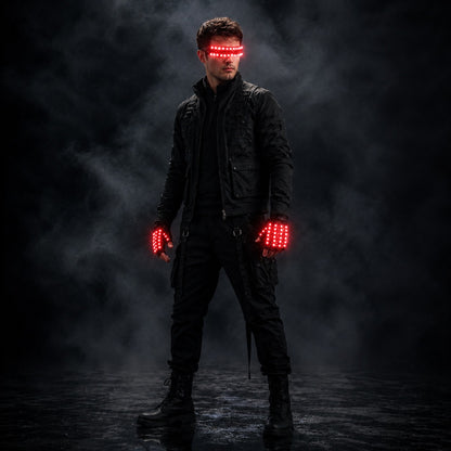 LED Glowing Gloves with Fluorescent Show, Creative Personality, Halloween, Christmas, Stage, DJ Singer, Performing, Personality