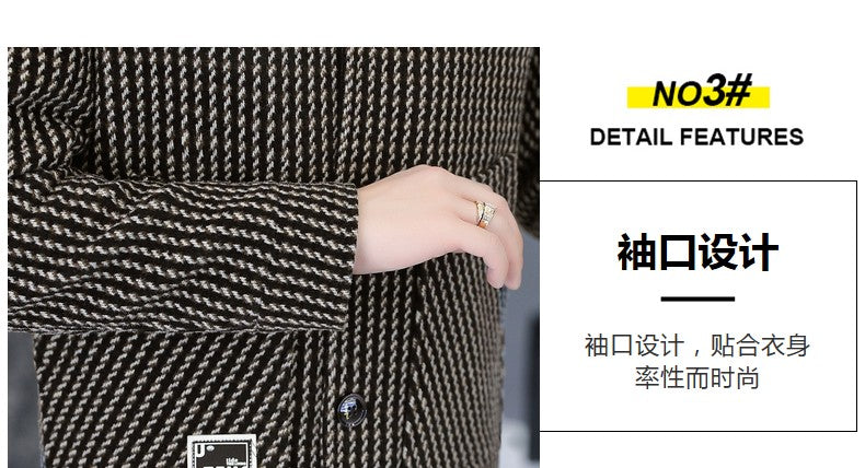 Korean Fashion Woolen Jacket for Men 2023 Winter Plaid Casual Business Trench Coat Slim Social Office Street Wear Short Overcoat