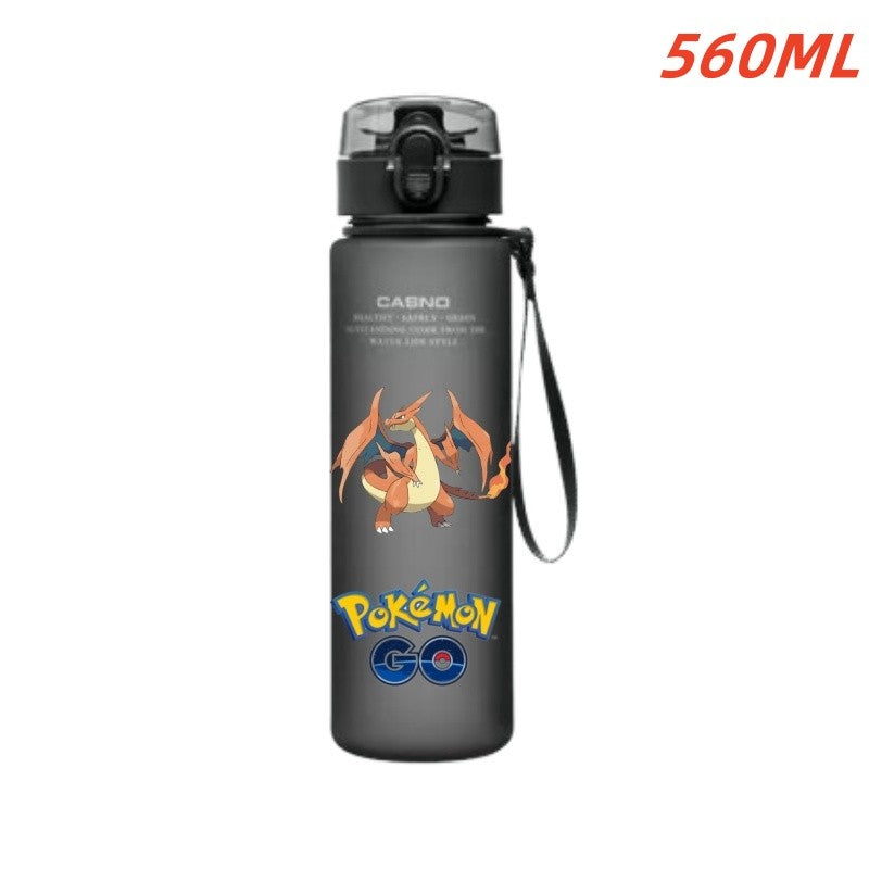 Copo de água Pokémon de 560ML, anime portátil, infantil, fofo Pikachu Gengar, garrafa de água de plástico para esportes ao ar livre, grande capacidade, presentes