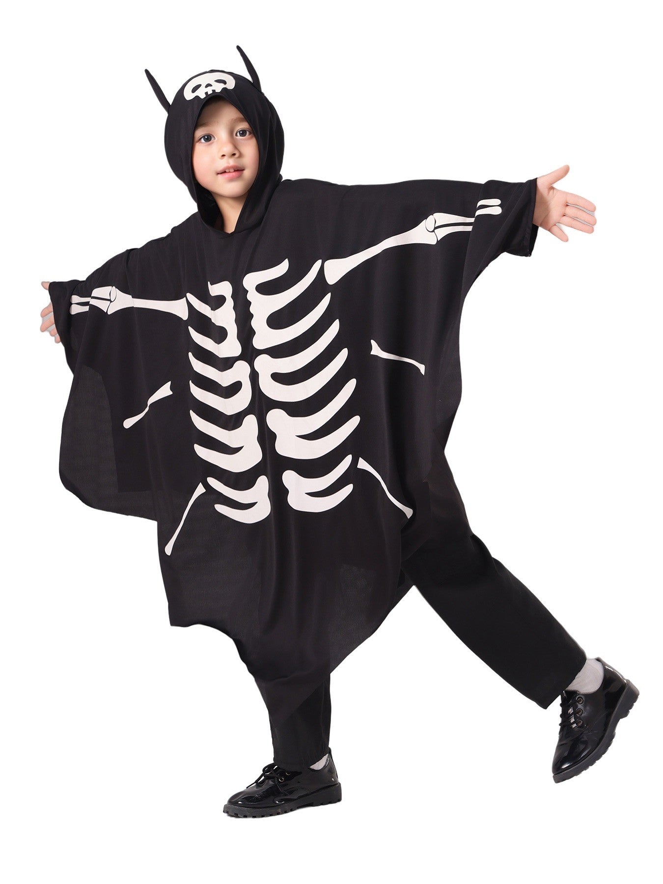 Boys Luminous Ghost Bat Cosplay Cape Horror Themed Party Outfit For Kids Halloween Costumes