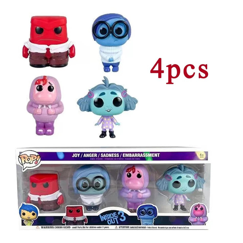 Anime Divertidamente 2 Alegria Ansiedade Raiva Tristeza Nojinho Medo Boneco POP Brinquedos de Ação Filme de Desenho Animado Bonecos de PVC