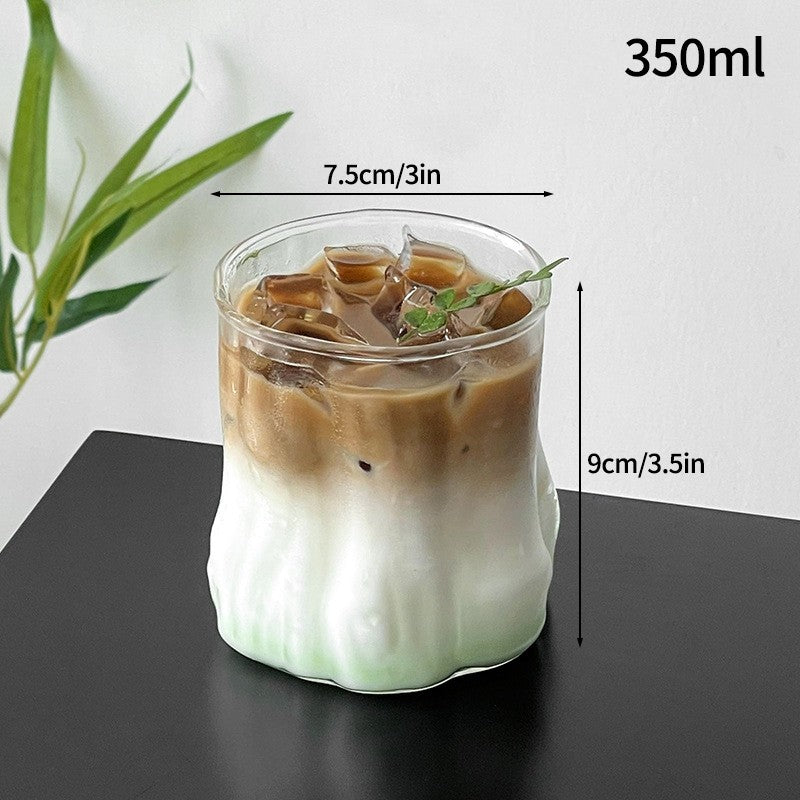 Copos de café gelado Copo de vidro estético Garrafa de água Copos para beber Utensílios de mesa decorativos Caneca de café gelado Copo de coquetel