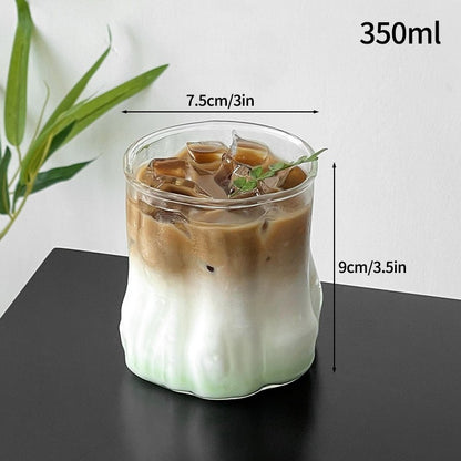 Copos de café gelado Copo de vidro estético Garrafa de água Copos para beber Utensílios de mesa decorativos Caneca de café gelado Copo de coquetel