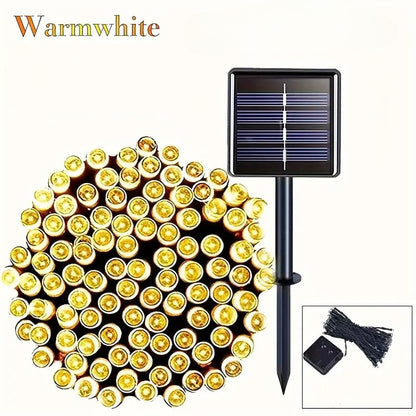 Solar String Lights Outdoor LED Fairy Lights with 8 Modes Solar Powered Hanging Lights for Patio Garden Party Christmas Decor