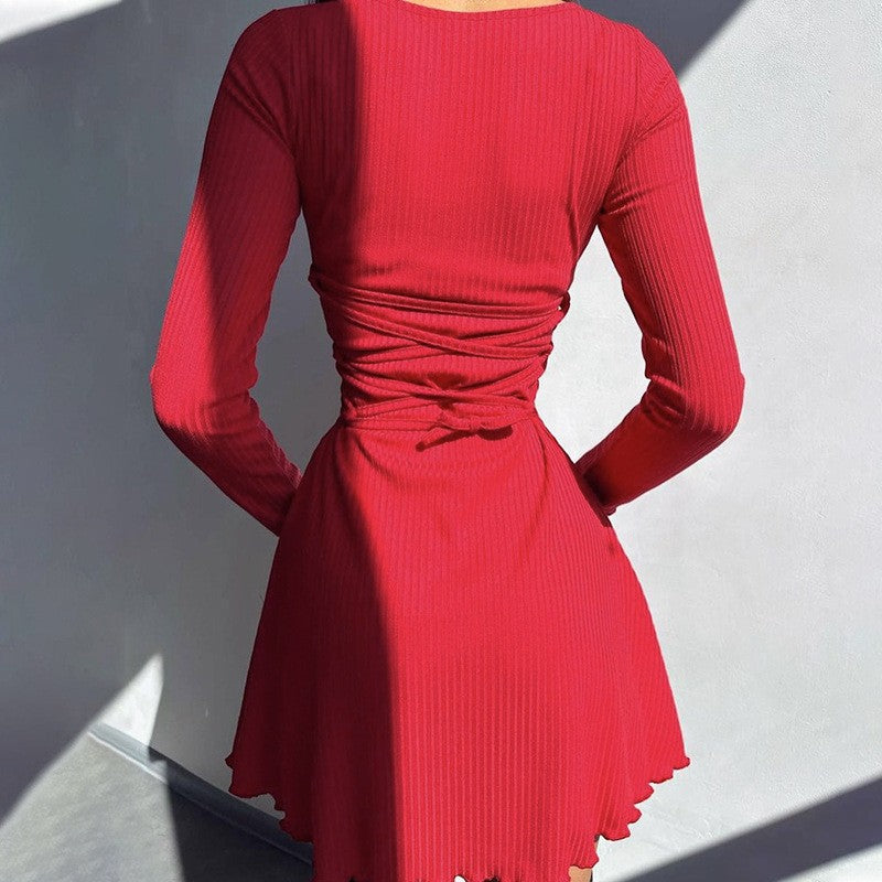 Dulzura Women 2024 Spring Autumn Fashion Long Sleeve Knitted Streetwear Bodycon