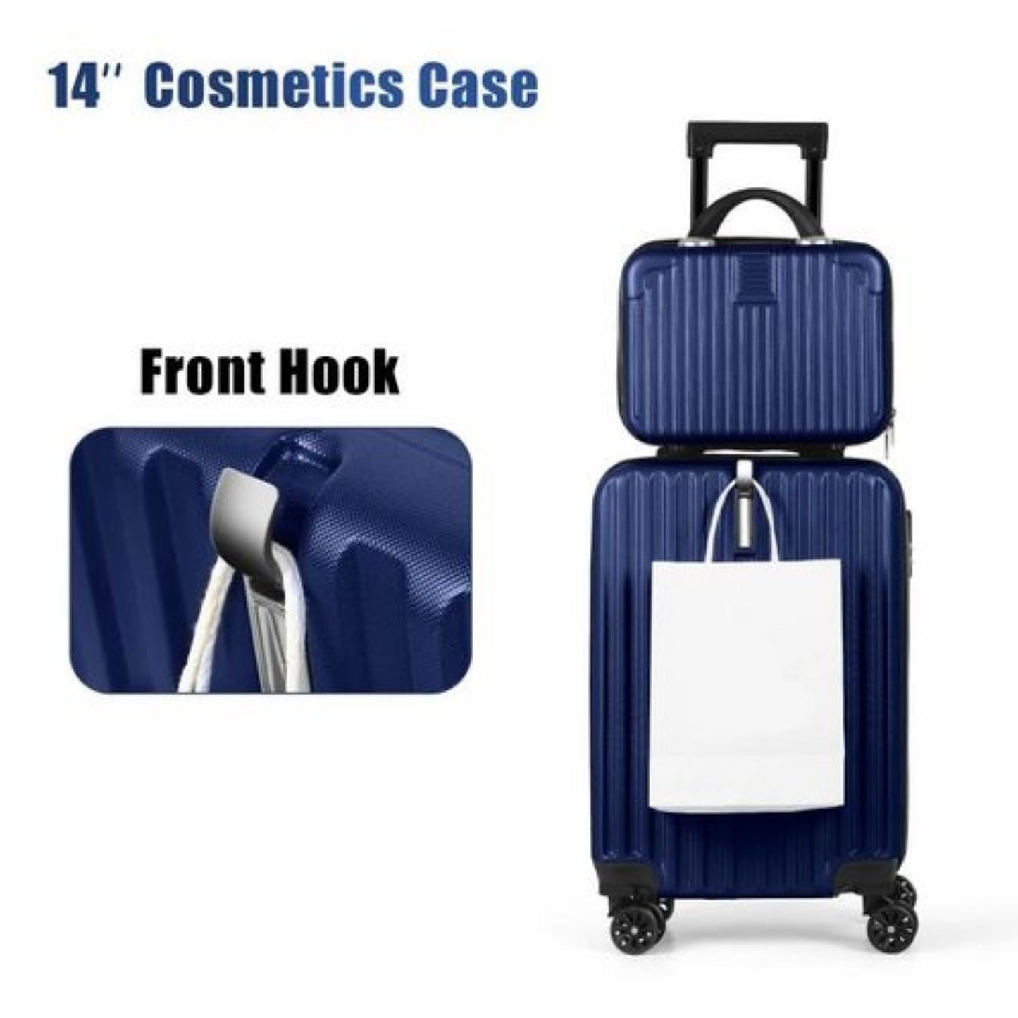 2-Piece Hardshell Luggage Set (20"+14") - Nesting Spinner w/ 360° Wheels & TSA Lock, Lightweight Expandable for Family Travel