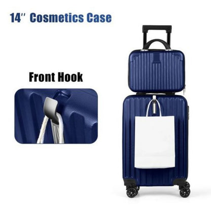 2-Piece Hardshell Luggage Set (20"+14") - Nesting Spinner w/ 360° Wheels & TSA Lock, Lightweight Expandable for Family Travel