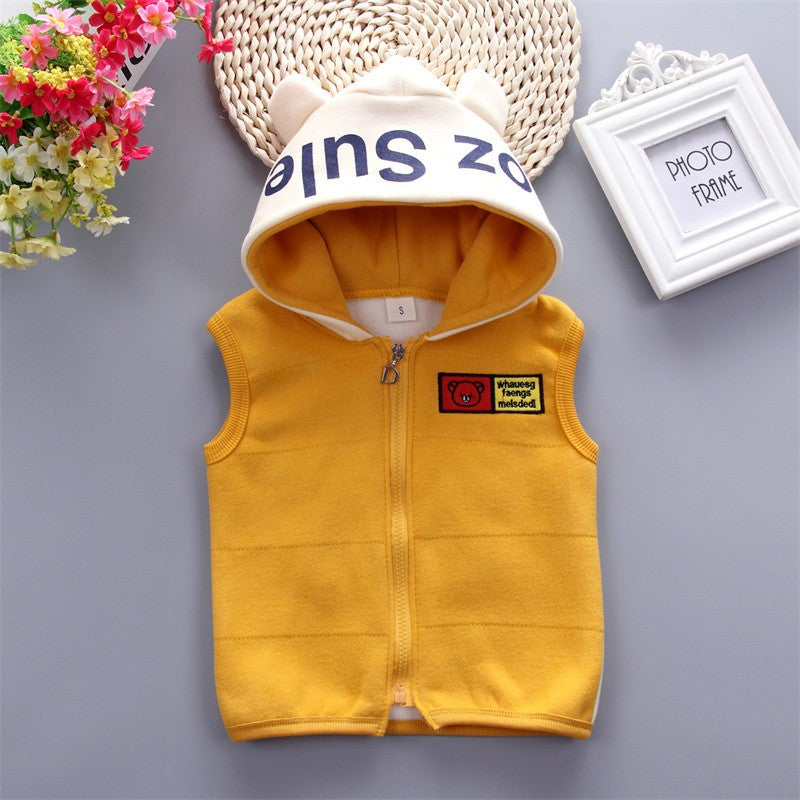 Boys Clothes Suit Autumn Winter Warm Baby Girl Suits Kids Vest+Tops+Pants 3Pcs Children Fashion Cartoon Print Casual Outfits