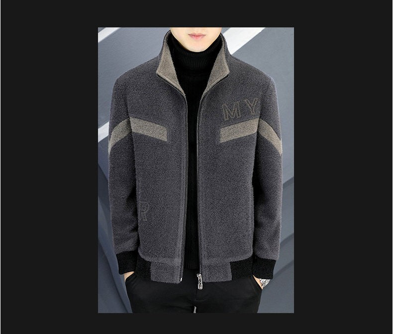 Autumn/Winter Men's Wool Blends Jacket Short Korean Short Casual Business Woolen Coat Thick Warm Social Streetwear Overcoat