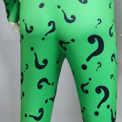 TV Riddler Cosplay Costume Fantasy Uniform Shirt Coat Pants Tie Mask Adult Men Outfits Halloween Carnival Party Disguise Suit