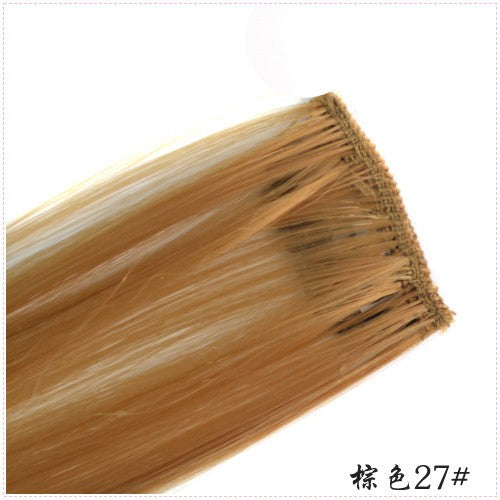 LIHUI Longo Liso Colorido Aplique de Cabelo Extensões de Cabelo com Clipe Mechas Arco-Íris Destaque Cabelo Sintético Rosa em Clipe