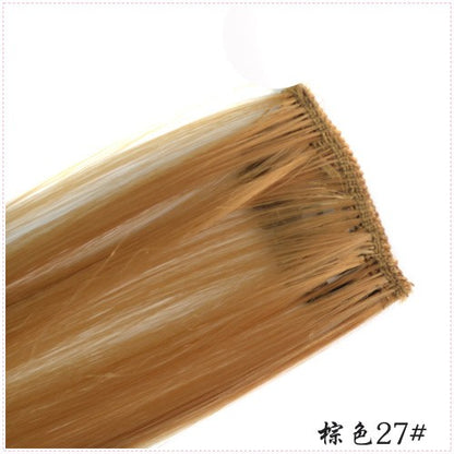 LIHUI Longo Liso Colorido Aplique de Cabelo Extensões de Cabelo com Clipe Mechas Arco-Íris Destaque Cabelo Sintético Rosa em Clipe