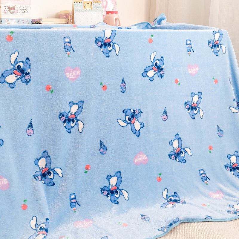Manta Fofa do Stitch, Manta Quente de Flanela, Fronha com Estampa Estilo Japonês, Colcha para Quarto, Sofá, Cama de Menina