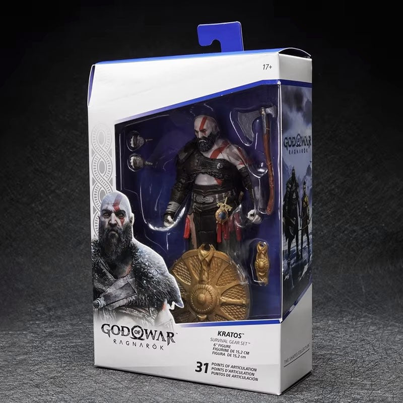 Modelo Kratos God Of War Ragnarok Figuras Jogo Action Figure Brinquedos Anime 15cm Estatueta Colecionável Boneco Articulado Presente para Exposição
