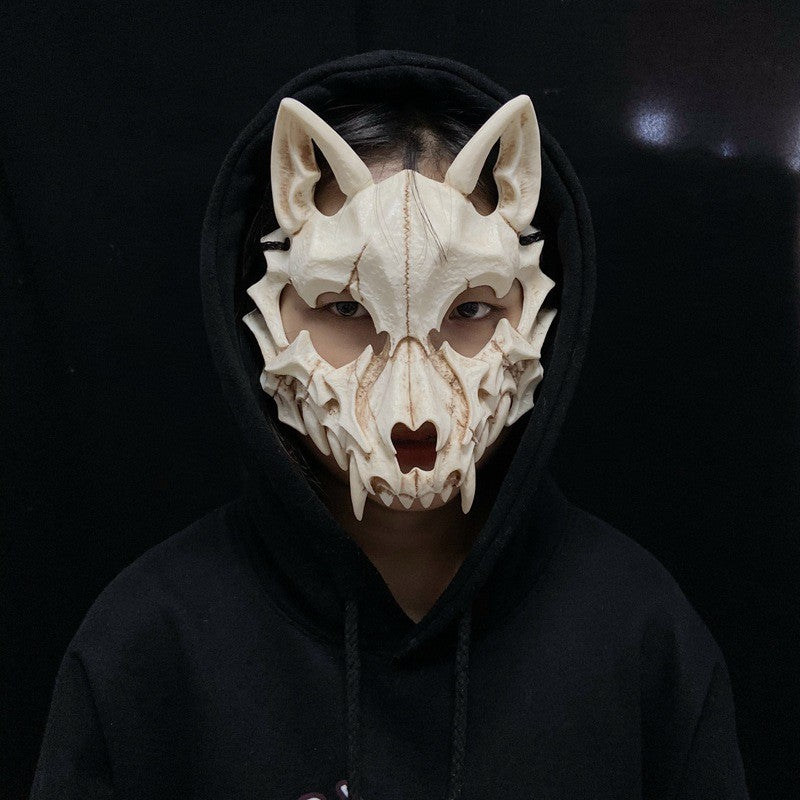 Skull Party Mask Demon Werewolf Tigers Skull Half Face Cover Mask Halloween Dance Prom Cosplay Costume Mask Prop