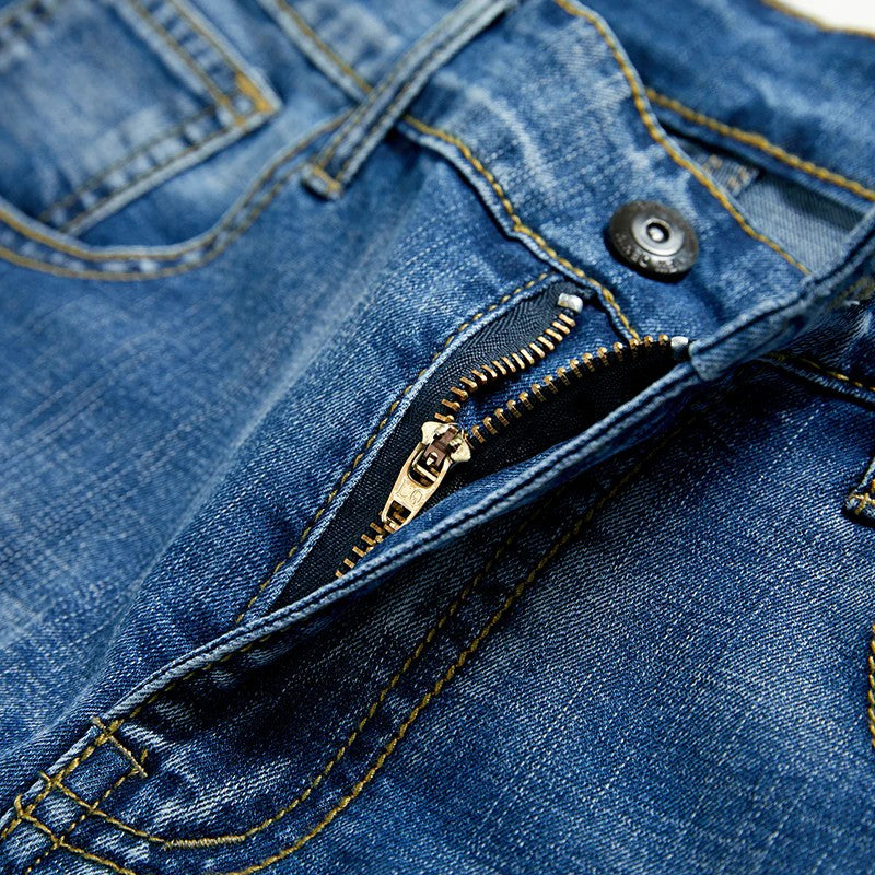 Summer Shorts Jeans Men Denim Pants Stretch Dark Blue Fashion Design Men's Jeans Slim Straight Male Short Jeans Hombre