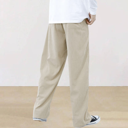 Mens Corduroy Joggers Pants Casual Cargo Pants Drawstring Elastic Waist Baggy Tapered Sweatpants with Pockets Outdoor Sweatpants