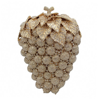 Fashion Grape Crystal Bags Purse Purple Designer Women Party Clutches Mini Clutch Bags Drop Shipping Wedding Bridal Handbags