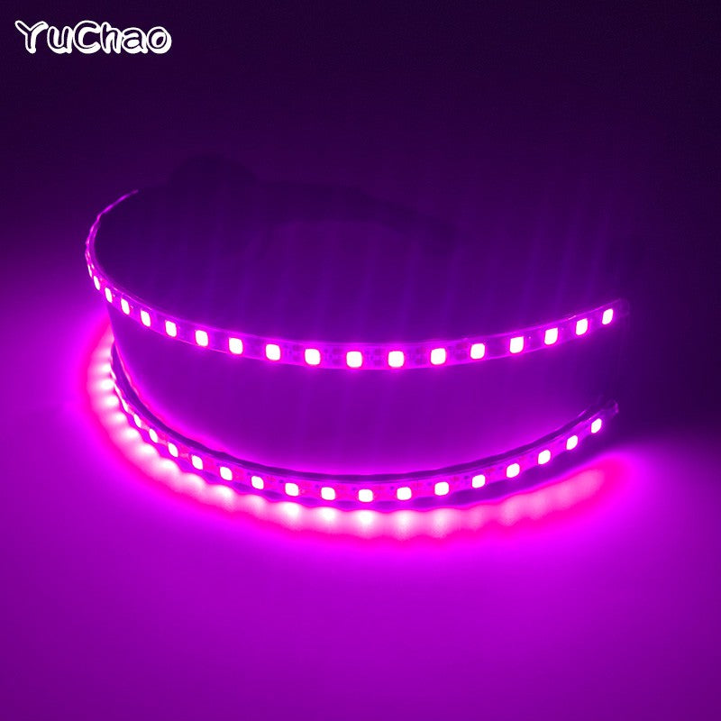 Led Glasses NightClub Masquerade Concert Club Neon Accessories Cool Vogue Flashing LED Futuristic Glasses Men Metal Cool Glasses