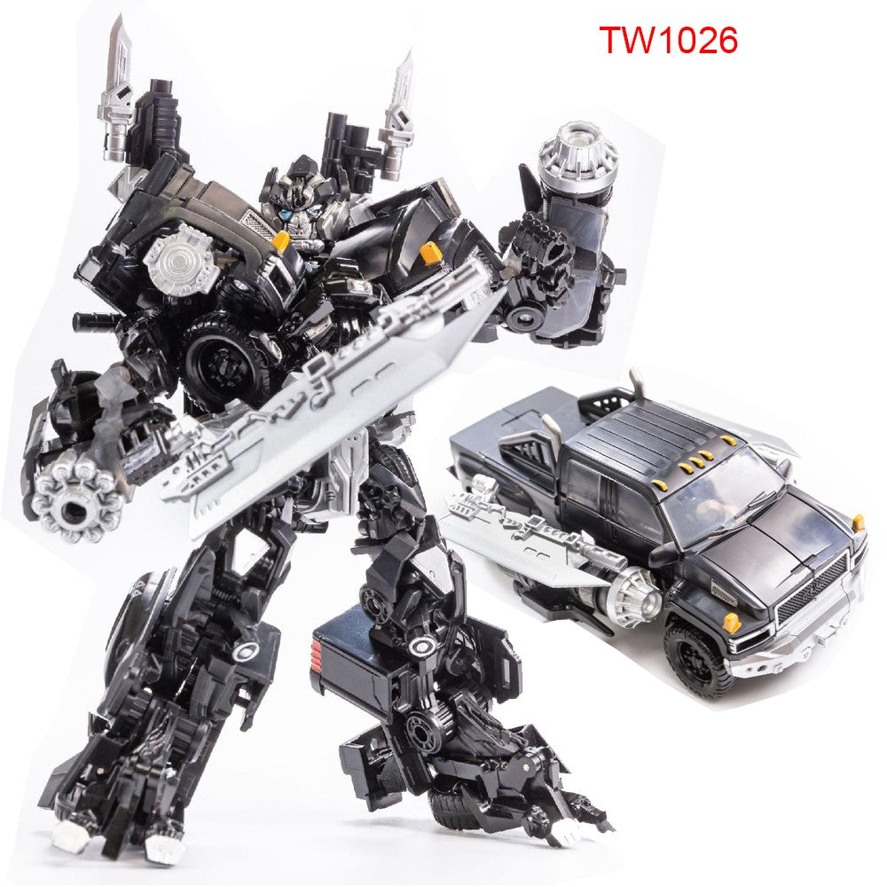 Baiwei Shockwave TW1028 Transformation Toys Sentinel Prime TW1024 Modelo Ironhide TW1026 Robô Bumblebee TW1025 Boneco TW1030