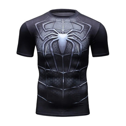 MOTO-Men's 3D printed street fashion trend spider series summer quick drying short sleeved T-shirt