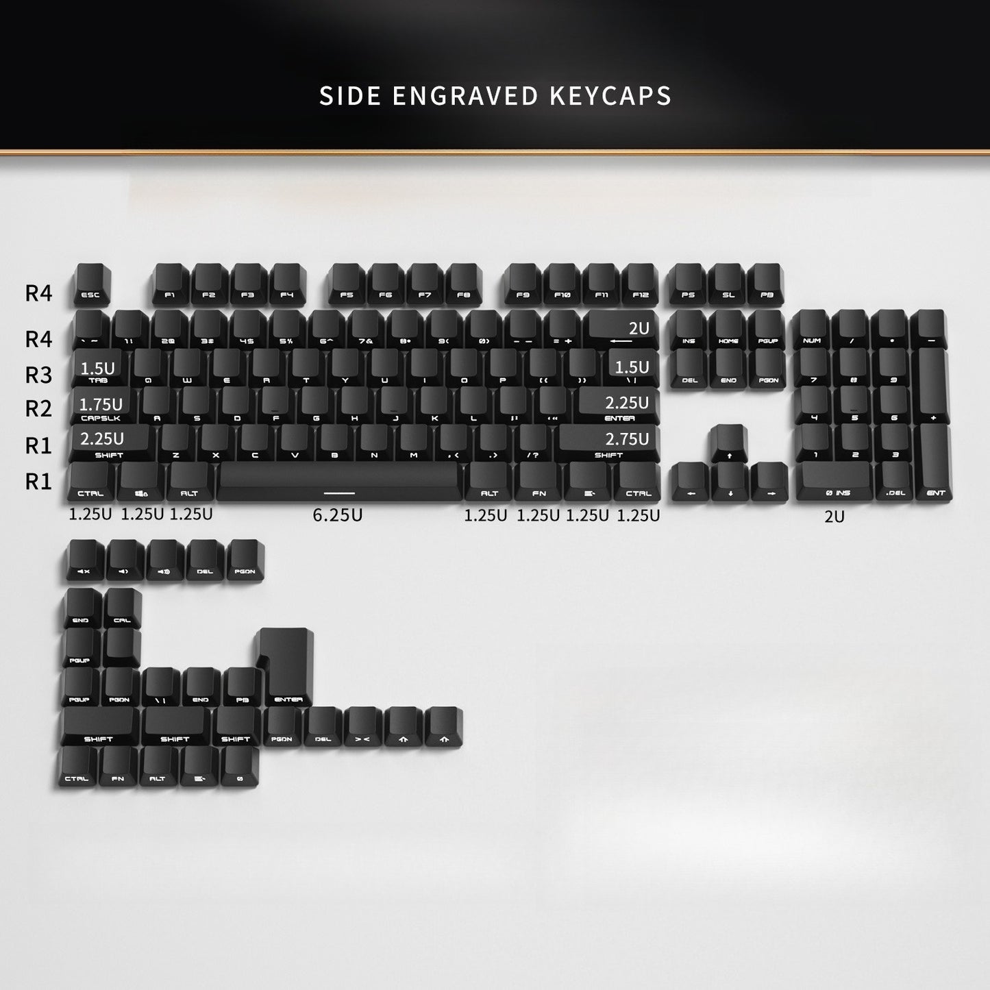 Novas Teclas 133 Gradiente Verde Shine Through Keycaps Impressão Lateral PBT Keycap Perfil Cherry Double Shot para Teclados Mecânicos