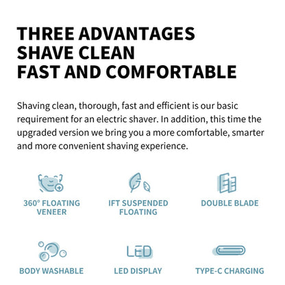 XIAOMI MIJIA S500 Electric Shaver Dry Wet Shaving Triple Blade Trimmer Beard Floating Head Men's Shaver Electric Razors Machine