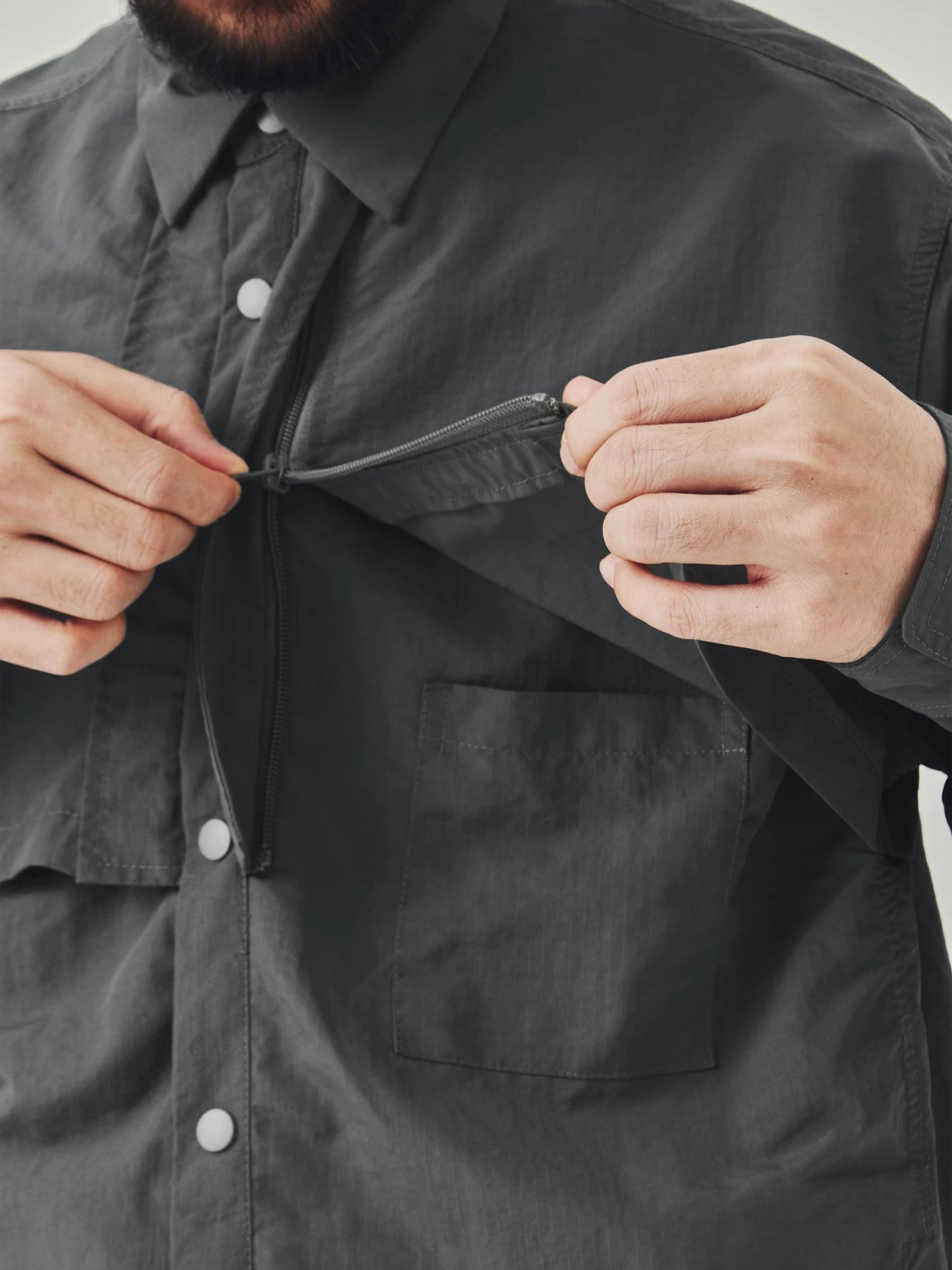 Men Outdoor Waterproof Quick Dry Lightweight Tack Techwear Cargo Shirts Man Streetwear Loose Casual Long Sleeve Oversize Shirt