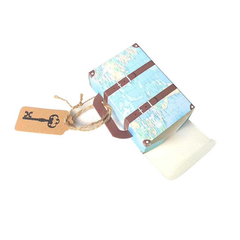 10/20/50pcs Mini Travel Suitcase Candy Box Kraft Paper Chocolate Favor Gift Box Packaging Bag Wedding Birthday Party Decoration