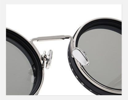 Polarized Round Sunglasses Men ND9 Adjustable Dimming Sun Glasses Women Retro Punk Fishing Eyeglasses Outdoor Shades UV400