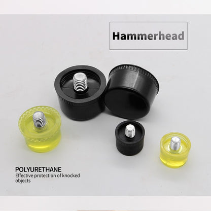 1 Par de Cabeças de Martelo de Borracha de Face Dupla 25mm 30mm 35mm 40mm 45mm Cabeças de Nylon Amarelas e Pretas