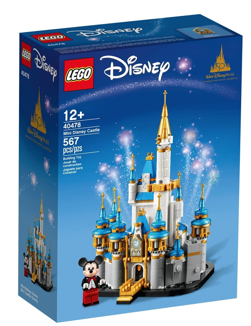 LEGO Castelo Mini Disney 50 Anos de Aniversário para Crianças a partir de 12 anos Presente de Aniversário Natal 40478 567 peças