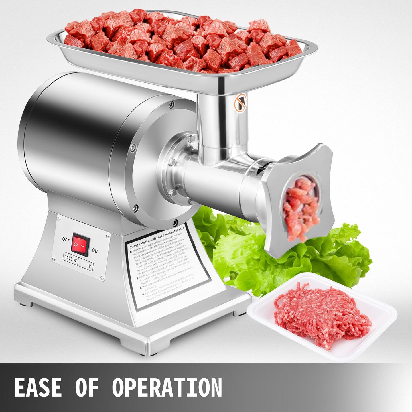 Moedor de Carne Elétrico SucceBuy 1100W Triturador Portátil Liquidificador Processador de Alimentos Ferramentas de Moagem para Cozinha Doméstica Comercial