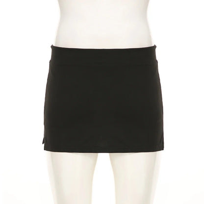 Solid Lace-up Mini Skirts Sexy American Retro Basic Vintage Casual Short Bottoms