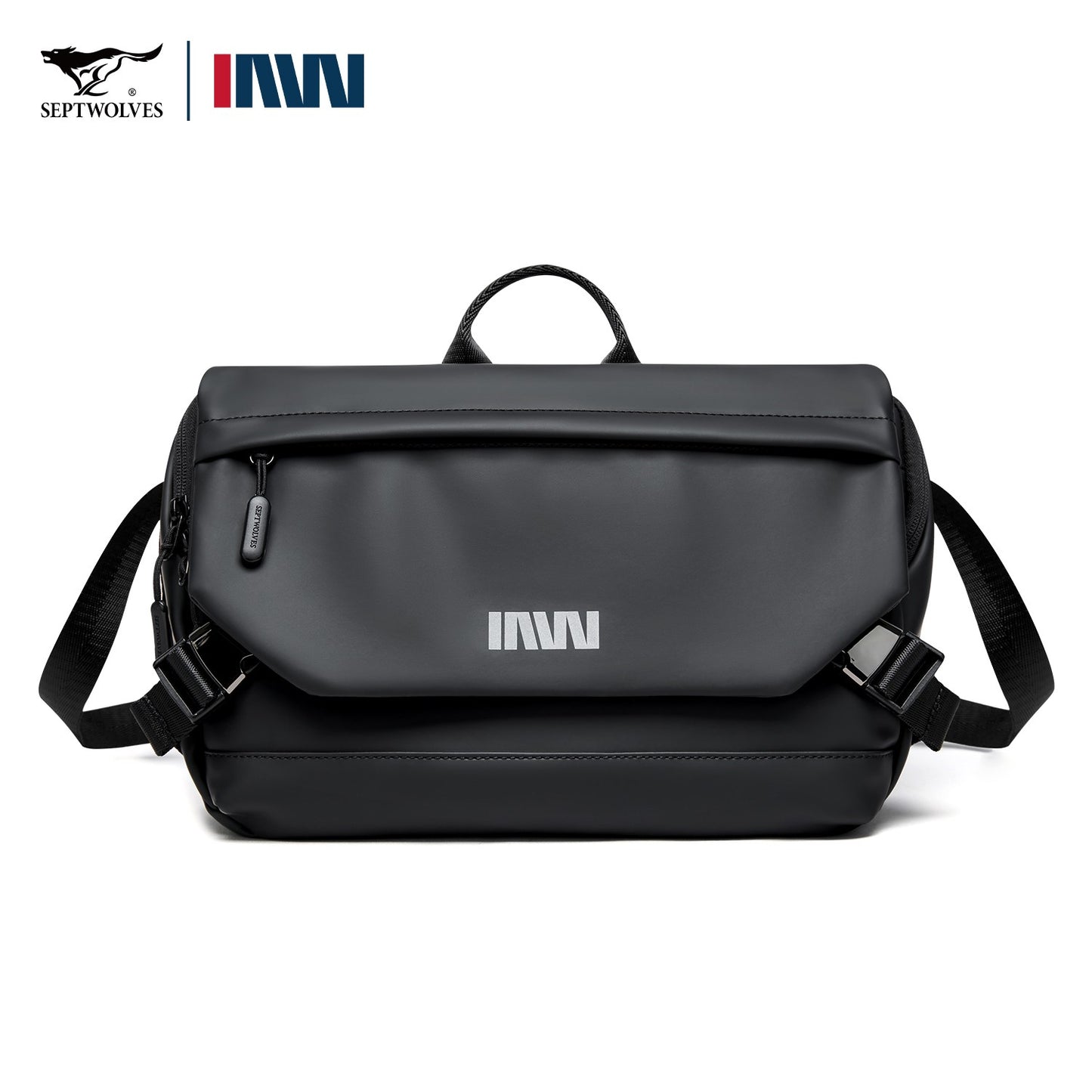 Septwolves Lightweight Men Shoulder Bag Leather Travel Messenger Bag 9.7-Inch Ipad Compartment Comfortable Widened Shoulder Pads