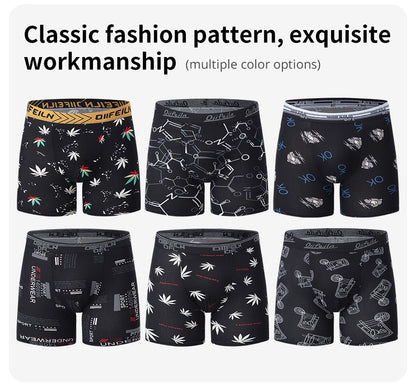 5/7/10 Pcs Men's Long Sports Parent-child Underwear Teenagers To Adults Multi-size Mix And Match Boyshort Elastic Waist Shorts