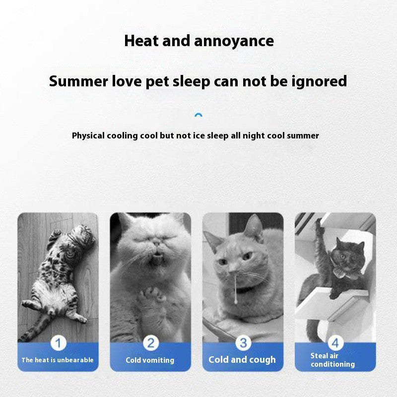 Tapete Gela Pet, Almofada de Seda Macia para Pet, Feito de Tecido Fresco de Grande Porte com Textura Delicada e Superfície Lisa, Adequado para Uso no Verão