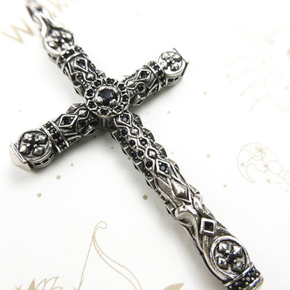Richly Ornamented Cross Pendant Brand New Fine Jewelry Bijoux Accessories 925 Sterling Silver Gift For Woman Men