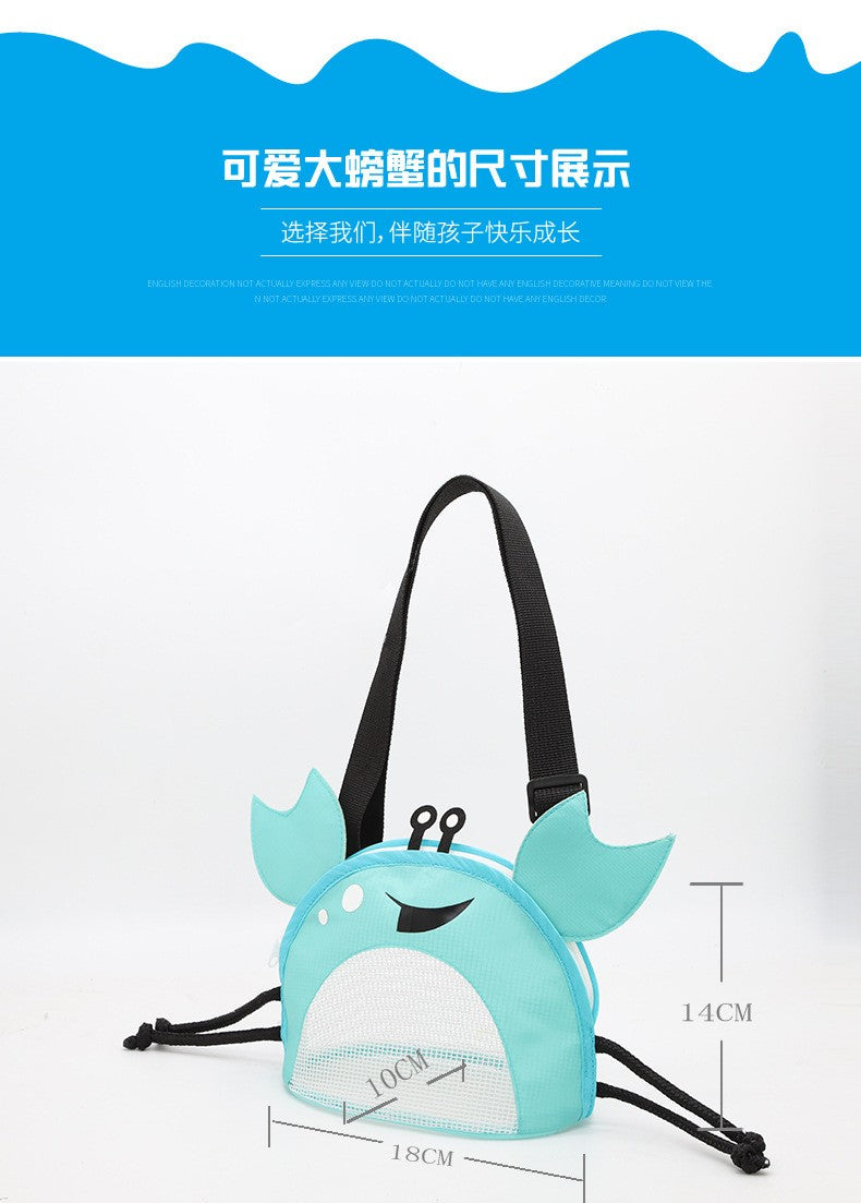 Crab Children's Beach Bag Storage Bag Outdoor Shell Bag Travel Crossbody Small Backpack Toy Storage Bag