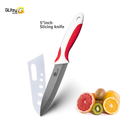 Faca de Cozinha Chef Inoxidável Faca de Cerâmica para Frutas Faca Utilitária Doméstica para Fatiar Legumes Lâminas Pretas Afiadas para Cozinhar