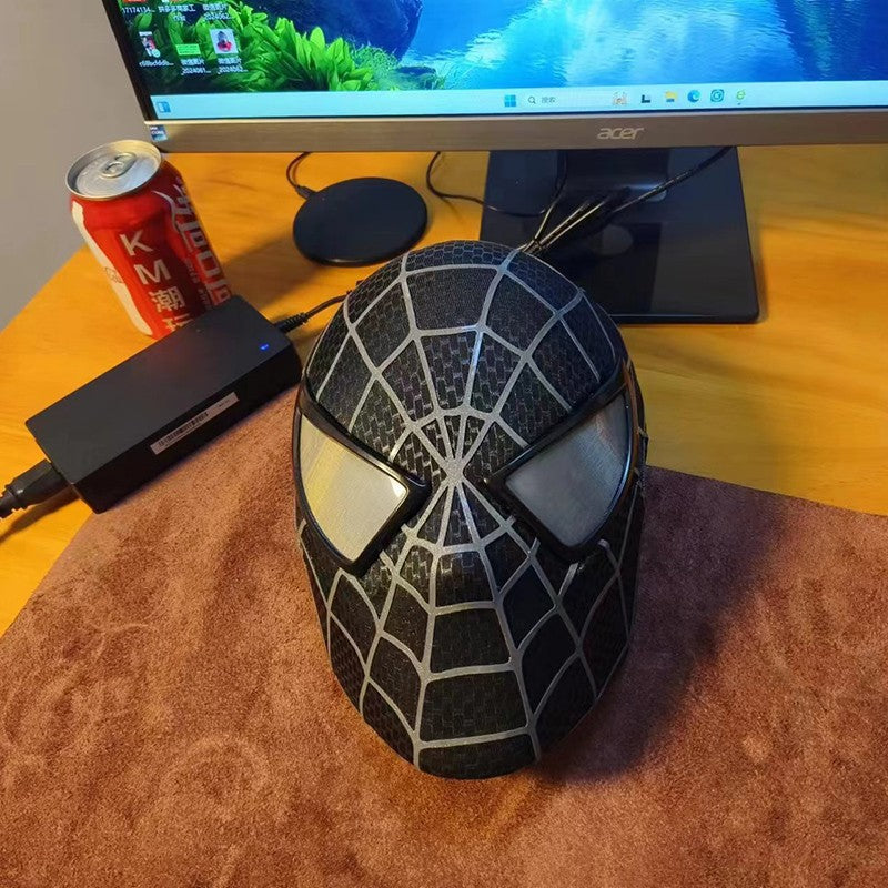 A Incrível Máscara de Homem-Aranha de Toby Maguire com Casco Rígido e Olhos Magnéticos, Tecido Estampado de Teias 3D de Venom de Super-Herói Cos