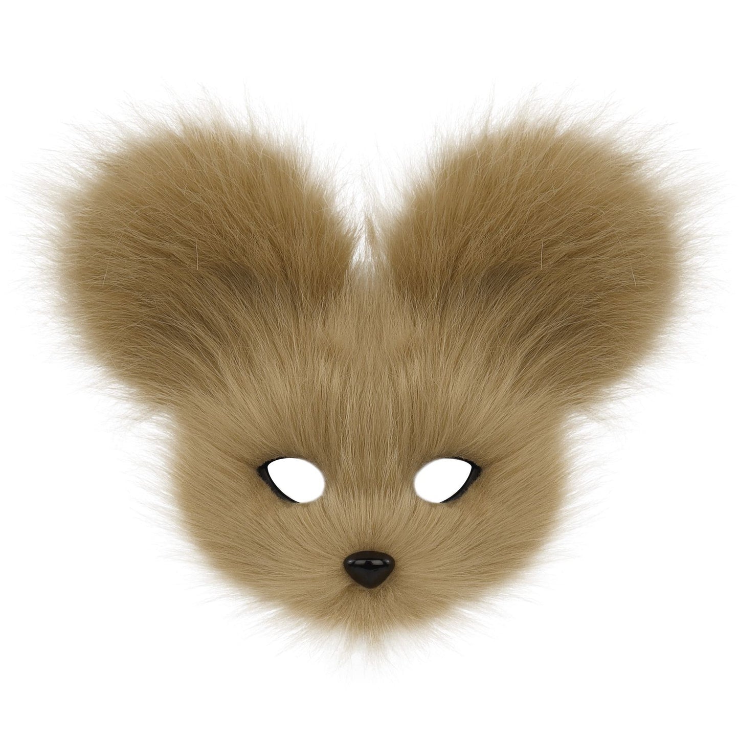 Faux Fur Animal Mouse Mask Plush Half Face for Masquerade Carnival Party Costume Accessories