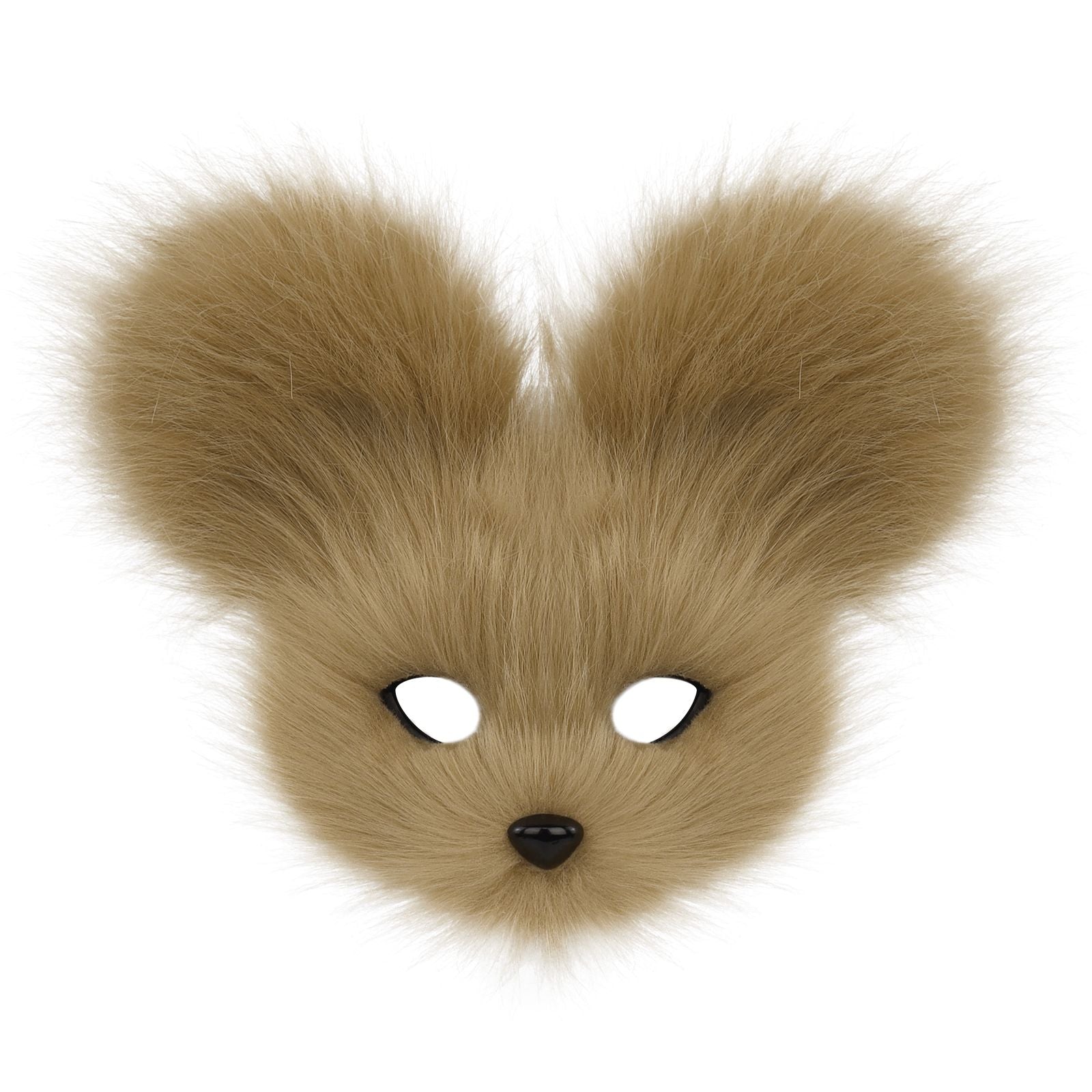 Faux Fur Animal Mouse Mask Plush Half Face for Masquerade Carnival Party Costume Accessories