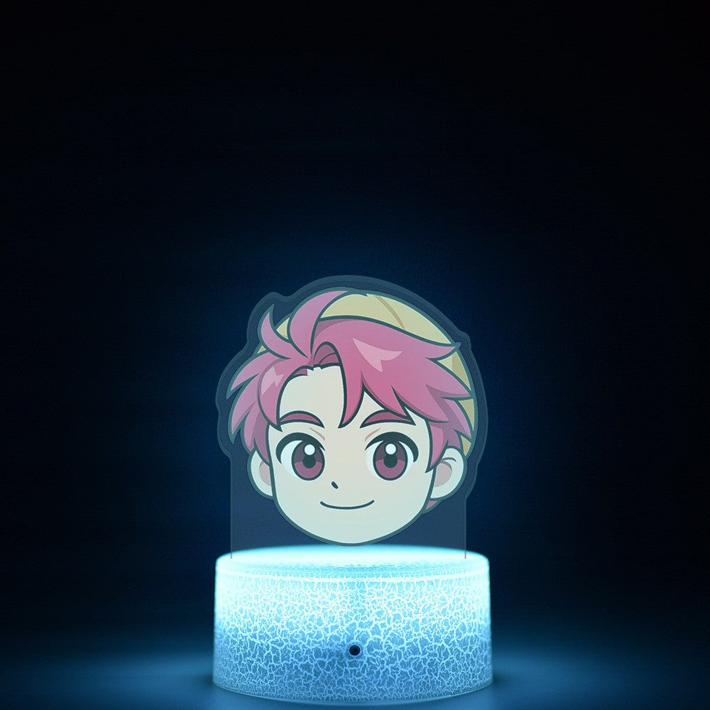 KPop K-POP Demon Hunters Kawaii Zoe Mira Rumi Saja Boys Superstar Monochrome Light Remote Control 16 Color Light Night Light