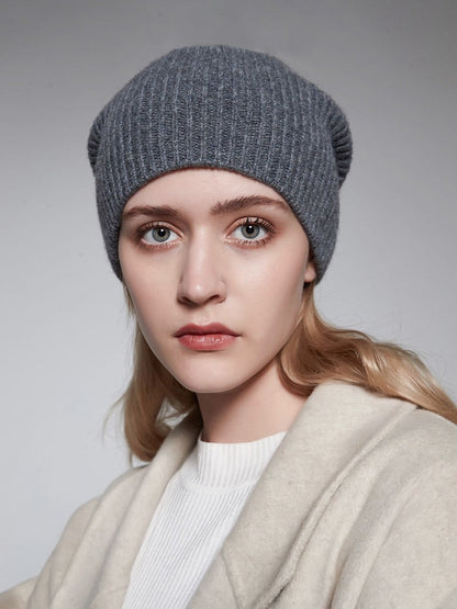 Pure Wool Beanies Stocking Caps Winter Women Men Knitted Bonnet Cap Hat Soild Colour Autumn Winter